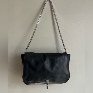 Elizabeth James black leather handbag/purse.